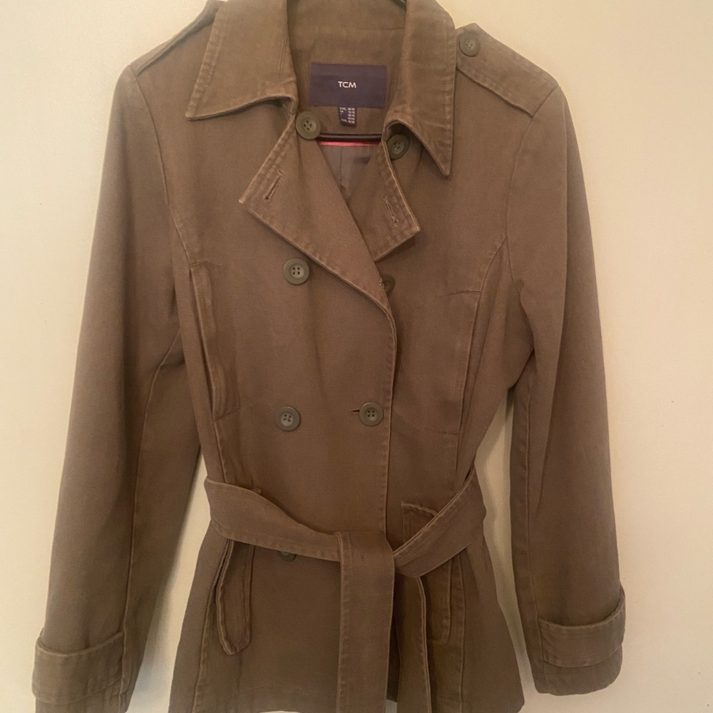 TCM - Women's Khaki Double-Breasted Twill Jacket